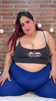 Big BBW Grabs Her Curves & Body - Thick Tease on Knees in Clothes
