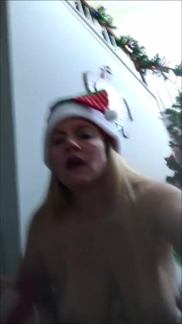 Nikki Nevada: Cellphone video of Stepmommy Elf Nikki under the Christmas tree