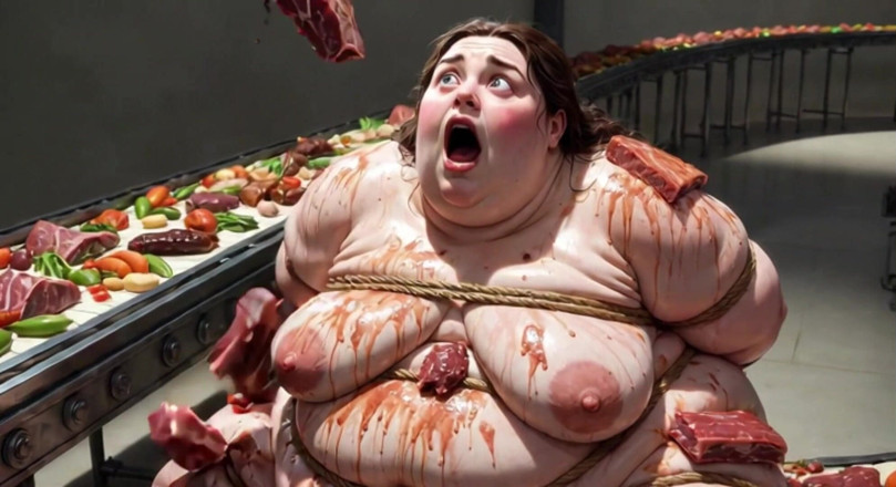 YOUR BEST FANTASY: Humiliated BBW Slave Tied and Stuffing Her Belly Deep
