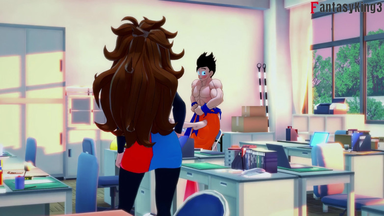 Fantasy king: Android 18 baila para Gohan en la universidad - serie Dragon Ball...