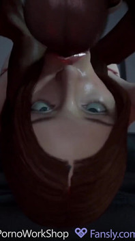 The Black Widow. Deep Throat Blowjob Ended with a Creampie.