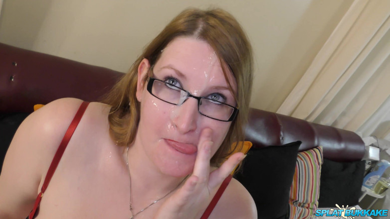 Gangbang team: Chubby Brunette MILF Gets Cum on Her Face and in...