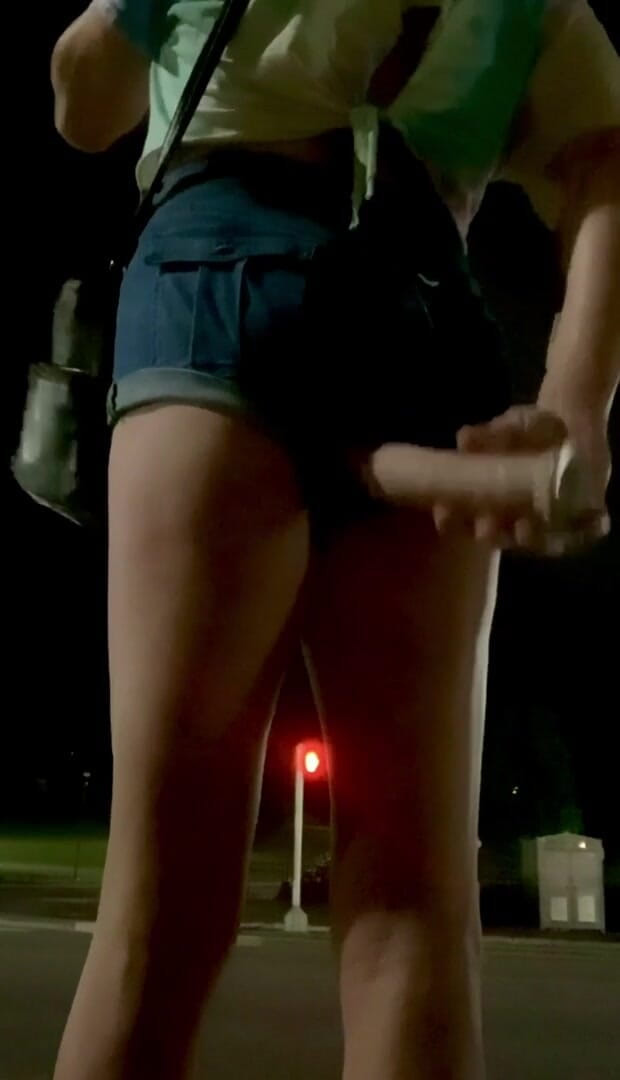 CindieLove: Downtown Procházky v kalhotkách u silnice Bench anální dildo Sissy