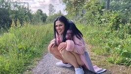 Naked Outdoors Spreading My Pussy and Pissing