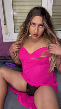 Natalia in a Cute Pink Dress
