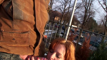 Public Entertainment: Mature woman having fun outside