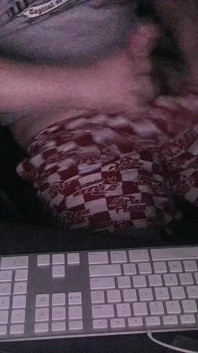 Night Time Masturbation Tease at My Computer with the Webcam on and the Night Time Ready for Action