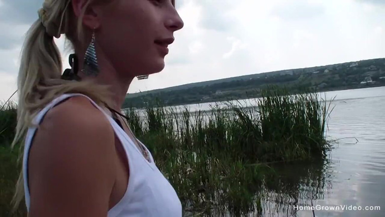 Homegrown Outdoor Sex: Adele Rides Dick Outdoors