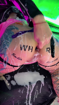 Bukkake & Anal Fisting for a Cyberpunk Slut