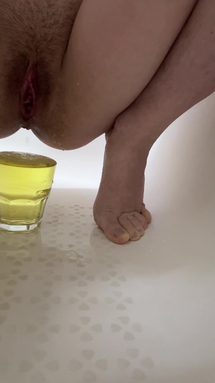 JuliaVeil: Golden Shower Compilation - Pissing in Glass &amp; Cup, Covering My Small...