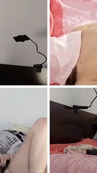 Amateur vingert poesjeorgasme met gekreun. Brunette harig poesje, grote tieten, dikke kont.