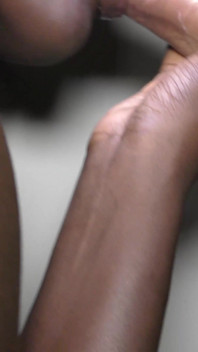 Ebony Teen Blows Big White Shaft and Swallow Cum