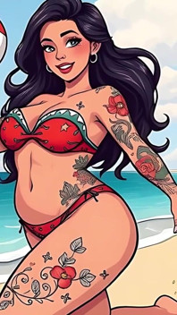 Sexy Tattoo Art Bikini Babes