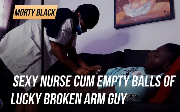 Morty Black: Morty Black Prod - сексуальная медсестра опустошает спермой яйца счастливого сломанного мужика