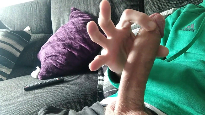 Elvissc: Huge Veiny Cock Is Jerked on the Couch Until He...