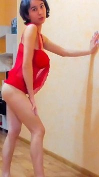 Myla_angel Shows Hot Striptease in Red Dress and Sportwear!