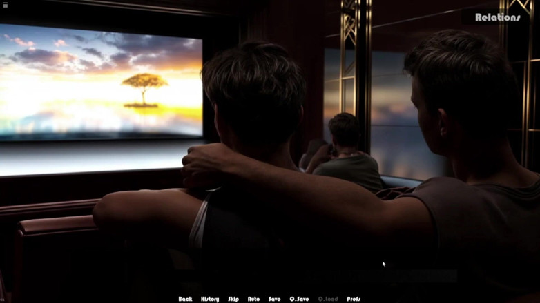Future man: Twee homo-vrienden die plezier hebben in het theater tijdens het...