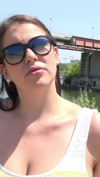 German Scout - Curvy Big Natural Bouncing Boobs Girl Anissa Jolie Talk to Beach Casting Fuck