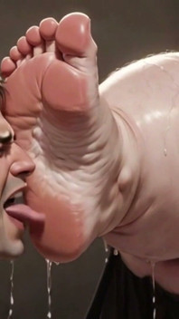 발 핥기로 노예를 지배하는 거대한 SSBBW - 큰 발 숭배