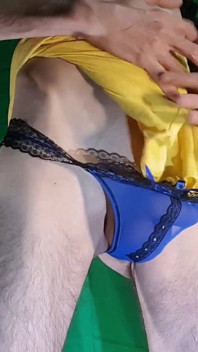 Cobain celana dalam thong blue mesh