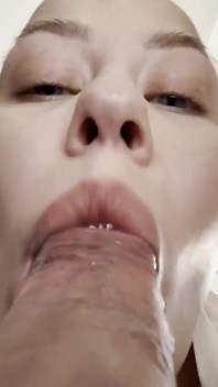You Can Feel My Breath. Bald Girl Vilu Vidish Extremely Close Sucks Cockhead Dry Til Cum Hands Free