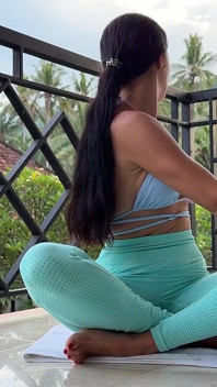 Breath Practice and Express Stretch on Outdoor Balcony