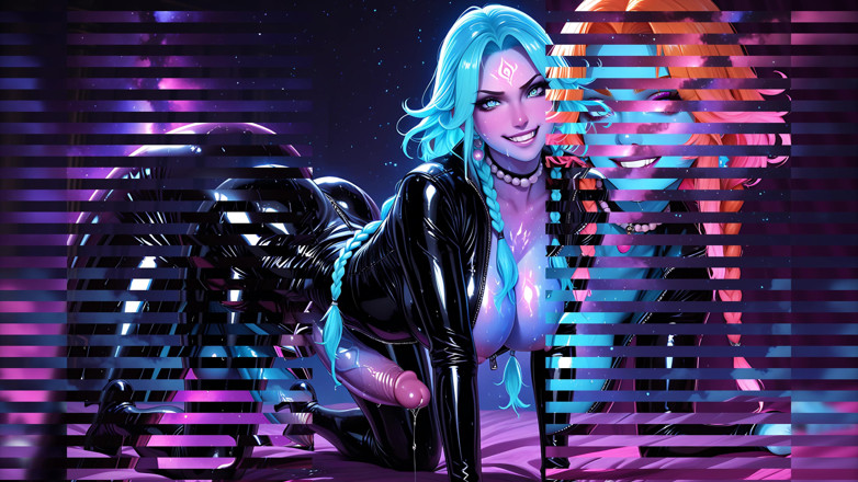 TransLure: Obsidian Futa Împărăteasa Catsuit Futa în costum de pulă uriașă palme prezentare...