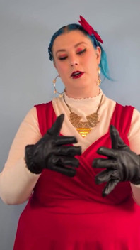 Vampierhandschoen Joi & gekooide voor locktober - solo-meisje