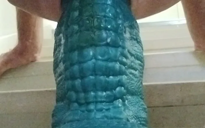 dragontrainer5: CD Squats and Stretches on Huge Dildo