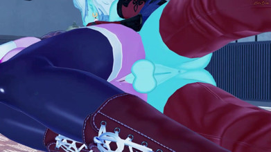 Futa Demon Towa gets her cock ridden by Chronoa - Dragon ball super.