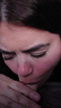 Low light quickie - blowjob, doggystyle, creampie & fingern