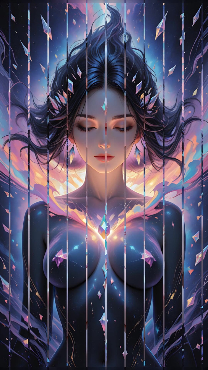 VelvetInk Studio: Astral Vortex Dewi Dengan Asap Obsidian dan Crystal Light Fantasy...
