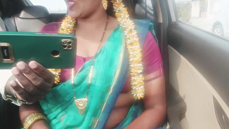 Telugu honey lips: 继母车内性爱，泰卢固语话
