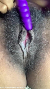 Close up Stimulating My Big Clit Hairy Pussy Creaming