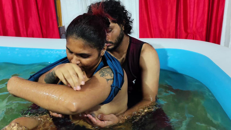 Vaigavarun45: Hot Pool Romance with Boobs Press and Ass Romance