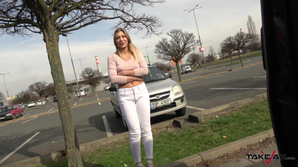 Take Van: Racing van takes blonde on the street for a ride...