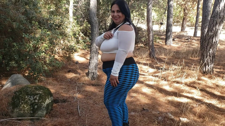 Riderqueen: Stepmom walking big ass forest riding stone