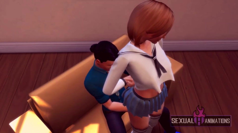 Sexual Hot Animations: Sexy studentka šuká s vibrátorem - Sexuální žhavé animace