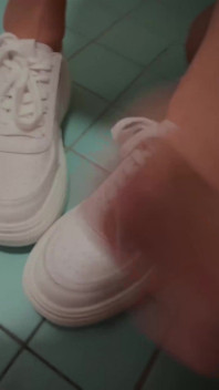POV - You and 18 Years Old Teen Go to the Public Tpoilet Together and You Make Her Squirt in Her Sporty Thong
