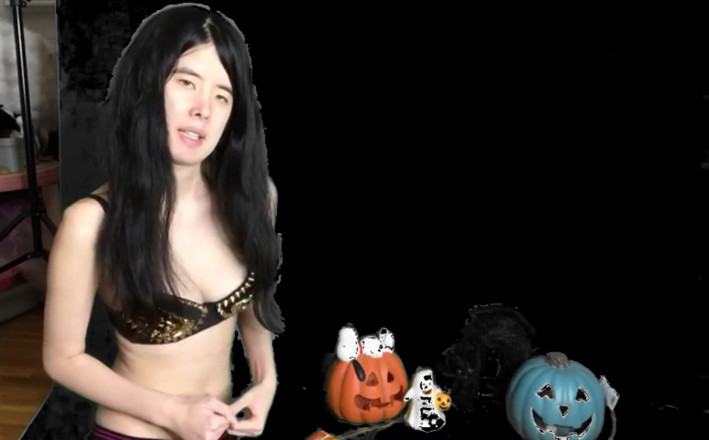 Porno angels: Halloween pumpkin play starring Alexandria Wu