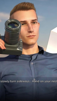 Grenzen der Moral emma spritzt auf sein gesicht, während er sie während eines fotoshootings aus isst