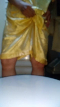 Crossdresser Cum Wearing Satin Pajamas