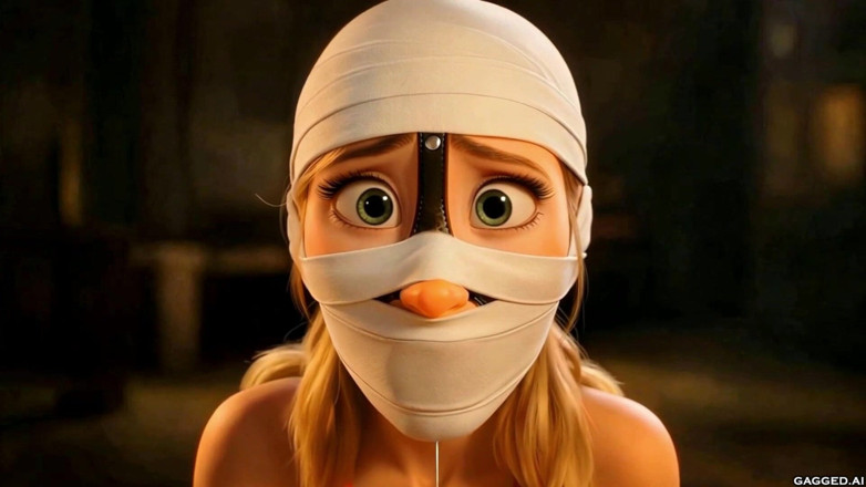 Gagged AI Cartoons: Olivia's Gag Ordeal