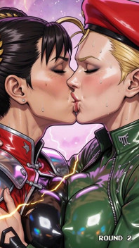 Hot Kissing Chun Li and Cammy