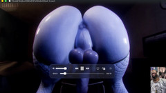 L6RD7BLU3 FUTA: Obrovský Thicc Transgender vdovec Twerks její péro, vdovec šuká Juno tlustý...