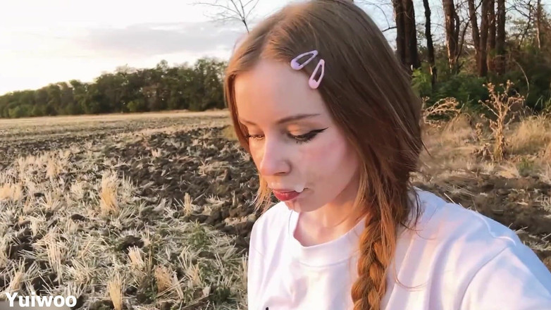 Yuiwoo: Gentle Blowjob at Sunset From a Beautiful Russian Redhead