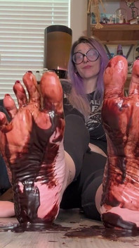 Size 16 Feet Chocolate Syrup Worship - Lick Them Clean Footboy