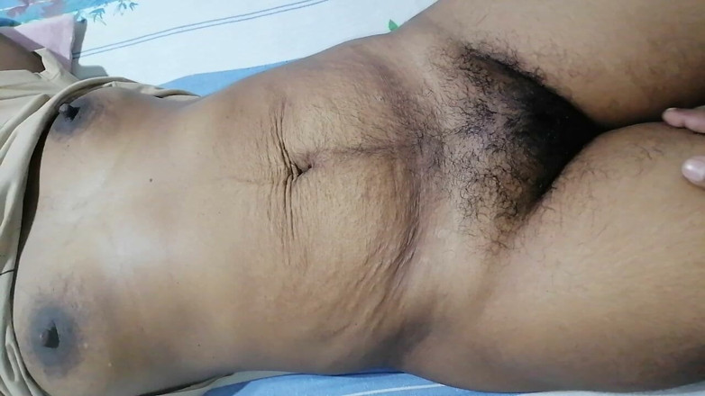 Sweety In Bed: Natural Hairy Asian Boobs Close up