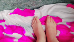 Kitty_Cross: Dvojitá bez rukou Cumshot Roztomilé nohy Bílá stehna Shemale Lady...