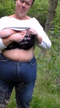 Jen Is Flashing Her Boobs in the Woods